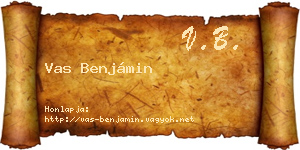Vas Benjámin névjegykártya